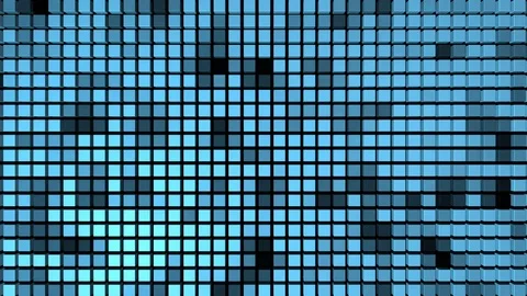 Blinking blue cubes. cinematic background. moving cubes. Stock Footage 82997677