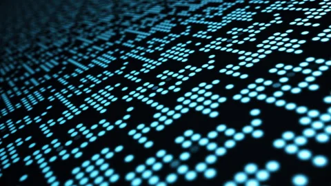 Blinking Blue Data Lights Technology Motion Background Stock Footage 164149541