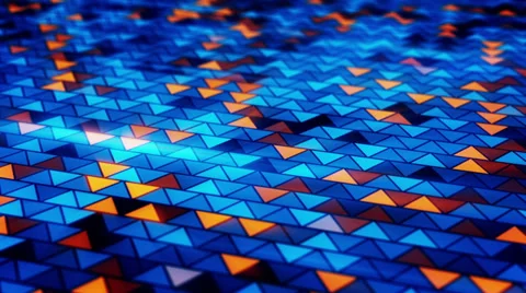 Blinking blue orange triangles loopable background Stock Footage 39513816