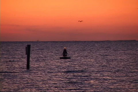 Blinking Buoy At Sunset Video stock 545514