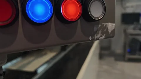 Blinking Buttons on Automatic Machine Stock Footage 346457707