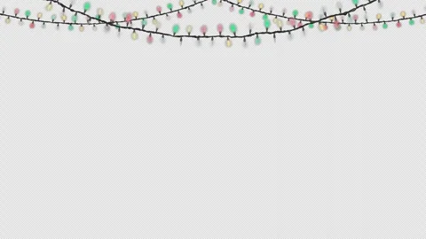 Blinking Christmas light string _Festive top decoration frame_loop alpha channel Stockbeeldmateriaal 267798014