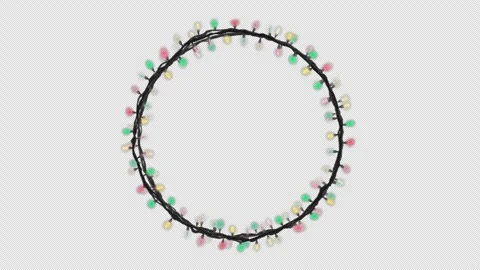 Blinking Christmas light string circular festive decoration frame_loop animation Stockbeeldmateriaal 267798119