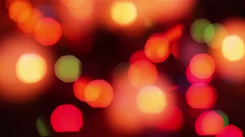 Blinking christmas lights bokeh effect night party blurred backround Vidéo 143551888