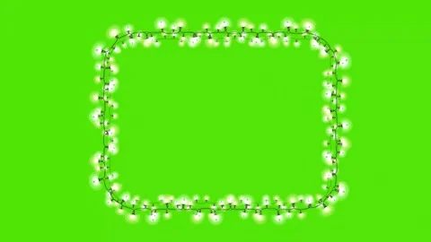 Blinking Christmas lights frame on green screen background Stock Footage 321009664