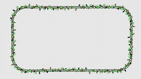 Blinking Christmas Lights Seamless Alpha Loop Stock Footage 294207727