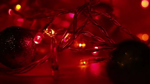 Blinking christmas lights soft focus background Stock Footage 116906695