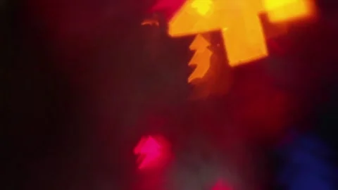 Blinking christmas tree shape lights bokeh effect Stock Footage 117473680