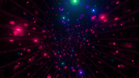 Blinking color changing space particles 3d illustration Stock Footage 275887515