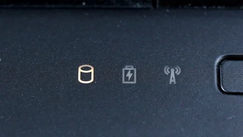 Blinking Computer Led Indicator Diodes Disk WiFi Stock Footage 89794951