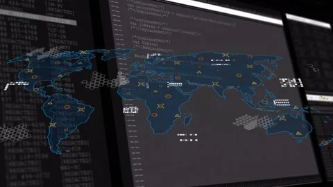 Blinking cursor starting map overlay expanding markers filling lines extending Vídeos de archivo 331125254