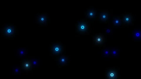 Blinking dots, glowing blue bokeh particles and circular light orbs on blac.. Stock Footage 327793981