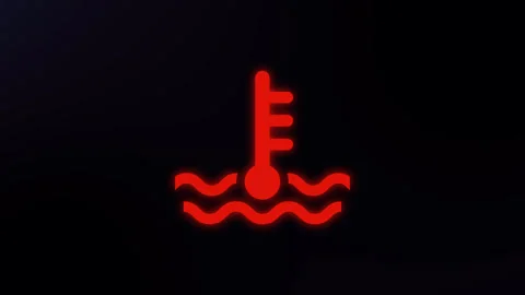 Blinking engine temperature icon car dashboard sign animation video Stock Footage 309364044