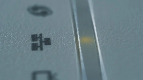 Blinking Ethernet connection light, internet concept, macro shot Stock Footage 110914427