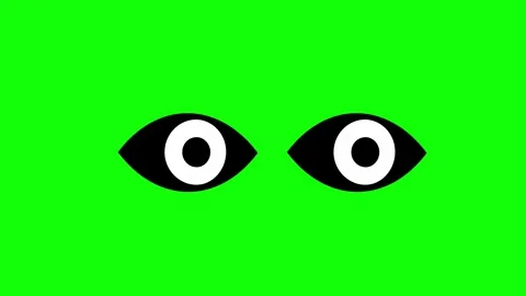 Blinking eyes animation (Chroma key) 4K. Stock Footage 285115866