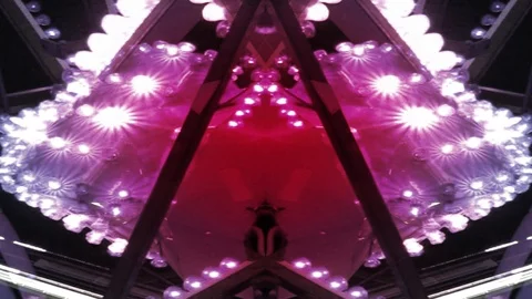 Blinking fairground lights of bulbs in pink design of the eighties, loop Stock Footage 89044955