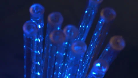 Blinking Fiber Optic Cables Close-Up in 4k slow motion 60fps Stock Footage 279260105