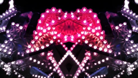 Blinking glamorous and sweat crown of amusement park lights, loop Stock Footage 88780028