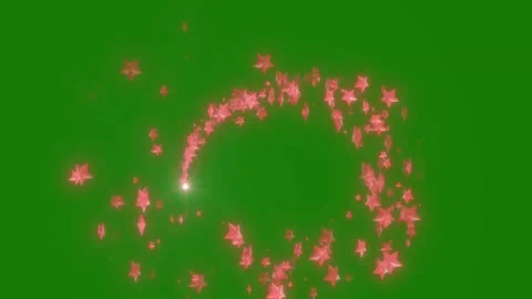 Blinking Glitter Heart Shape Particles Red Glittering Transition Green 4K Stock Footage 339715125