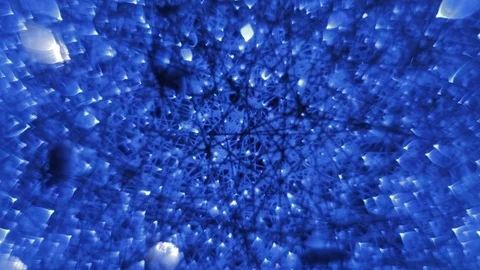 Blinking, glittering and sparkling blue bokeh lights inside the New Year or Vidéo 122413374