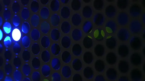 Blinking green computer lights Stock Footage 36631076