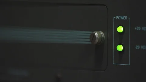 Blinking green light on audio visual equipment Video stock 89501926