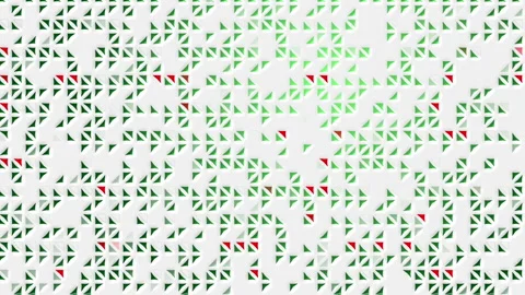 Blinking green triangles on a white background. Abstract geometric animation. Video stock 278995221