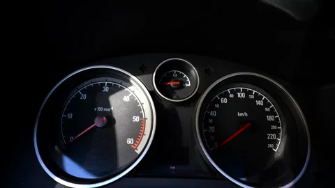 Blinking hazard lights on german car Stock Footage 315457907