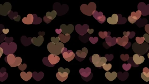 Blinking hearts float on a dark background in animation Stock Footage 316217181
