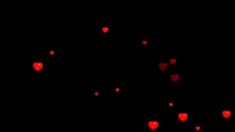 Blinking hearts motion graphics with dark background Stock Footage 124202065
