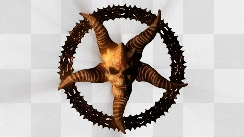 Blinking Hell Creature Sign VJ Loop Stock Footage 140450616