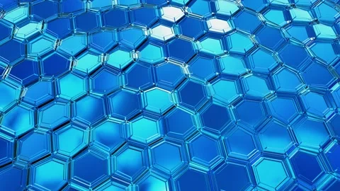 Blinking hexagons pattern background Stock Footage 142459070
