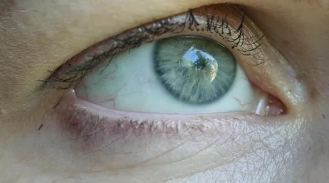 Blinking human eye, extreme closeup, macro 4K UHD Stock Footage 63372508