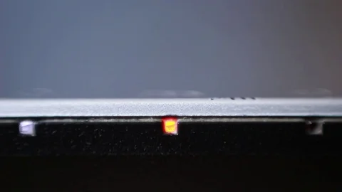 Blinking indicators of notebook. Extreme closeup Stock Footage 85167691