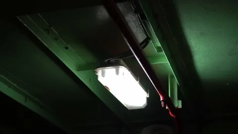 Blinking lamp at dark Stock Footage 146734258