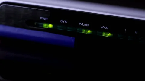 Blinking leds of wi-fi router Stock Footage 56301952