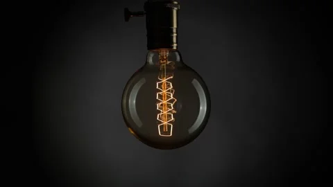 Blinking light bulb over black background. Blackout concept. Network overload Video stock 222537562