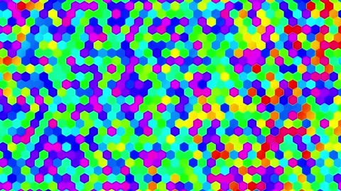 Blinking lights abstract motion graphics background, randomly pulsating colorful Stock Footage 336761722