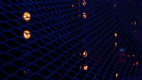 Blinking Lights in Front of Stage in a Concert Hall Stock Footage 81563964