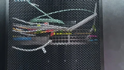 Blinking Lights on Internet Server in rack. Concept of Data Center. Stock Footage 240563618