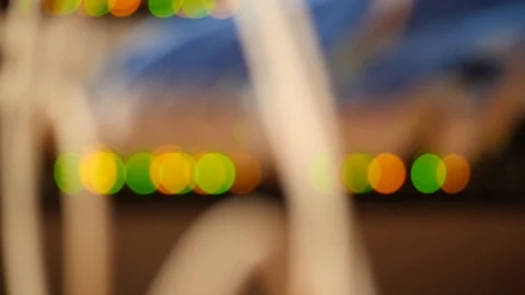 Blinking lights of network hub with internet cables Stock Footage 88408890