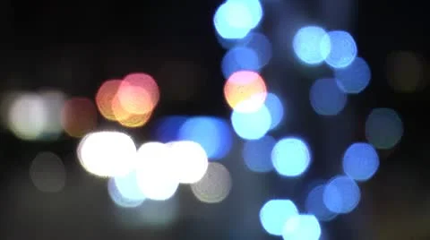 Blinking lights. Night traffic. Defocused. Stock Footage 10064708