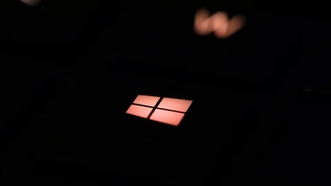 Blinking Microsoft Computers Start key on Windows 10 PC  in all RGB color Stock Footage 122652810