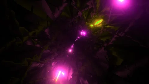 Blinking neon lights sci-fi hole tunnel 3d illustration dj loop Stock Footage 298138861
