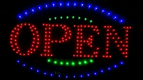 Blinking OPEN sign Video stock 10680796