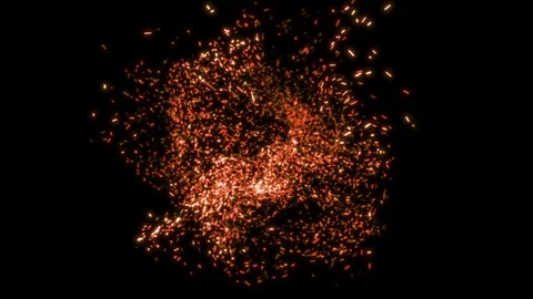 Blinking particles turbulent vortex motion. Swirl sparkles explosion Stock Footage 105834730