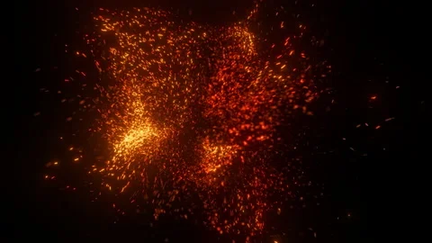 Blinking particles turbulent vortex motion. Swirl sparkles explosion background Stock Footage 147224277