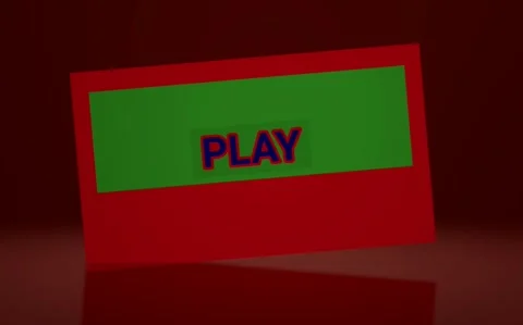 Blinking Play Text Loop Animation.Animated Play Indicator Loop on Color Backgrou Stock Footage 341701634