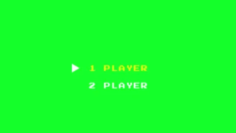 Blinking Press Start Pixel Game Menu Green Screen 4K Stock Footage 334369117
