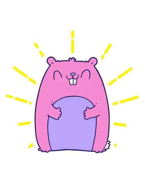Blinking radial lines animation of cartoon happy gopher Stock Footage 323602525